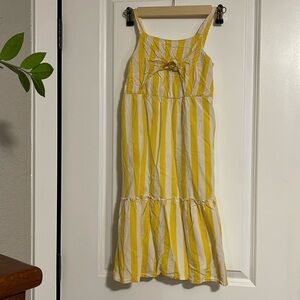 Girls yellow and white striped dress 7